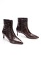 Women's Patterned Pointed Toe Classic Heeled Boots 5132 BROWN LEATHER