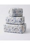 Terrazzo-Patterned Quilted Cosmetic Bag Set (Small, Medium, Large) - 2