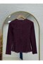 Mahşen Lined Lace Blouse - EK775 Plum - 8