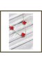 316L Stainless Steel Chain, Silver and Red Clover Women's Necklace BX
