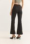 Black Suede Flared Pants, High-Waisted - 5