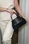 Women's Black Suede Beaded Clutch Bag and Shoulder Bag with Chain Strap—Stylish Evening Bag - 4