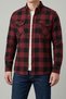 Men's Burgundy-Black Slim Fit Checked Flannel Shirt, Lightweight Cotton Flannel, Collared, Double-Pocketed - 6