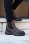 SIRIUS WOMEN'S BLACK AND ANTHRACITE-Paneled GENUINE LEATHER BOOTS - 6
