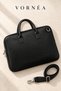 Unisex Faux Leather Shock-Resistant 15.6-inch Laptop and Document Bag - 3