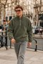 Men's Winter Khaki Fleece Jacket with Half-Zip - 6