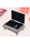 Jewelry Box, Vintage Rectangular Metal with Rose Pattern - 7