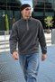 Men’s Mock Neck Zip-Up Casual Charcoal Grey Fleece - 6