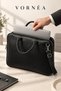 Unisex Faux Leather Shock-Resistant 15.6-inch Laptop and Document Bag - 2