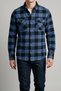Men's Blue-Black Slim Fit Checked Flannel Shirt, Lightweight Cotton Flannel, Collared, Double-Pocketed - 5