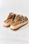 Leopard-Print Buckled Platform Sole Slippers with Leather-Look, Leopard Pattern, Adjustable, with Straps - 3