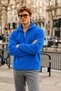 Men's Winter Blue Fleece Jacket with Half-Zip Closure - 6