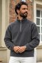 Men's Half-Zip Mock Neck Charcoal Grey Fleece - 2