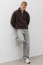 Men's Modern Dark Brown Half-Zip Fleece - 4