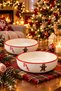 Set of 2 Candy Pop Pattern Hand-Decorated Bowls—Christmas and New Year's Theme—Christmas Bowls, Candy Bowls, 15 cm, Ceramic - 4