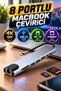 Shaza 8-Port Type-C Hub for MacBook: HDMI 4K, USB 3.0, SD/TF Card Reader, Ethernet Adapter