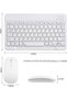 Ultra-Slim Bluetooth Keyboard and Mouse Combo Rechargeable Portable Wireless Keyboard Mouse Set for Apple iPad iPhone iOS 13 and Above Samsung Tablet Phone Smartphone Android Windows (White) - 6