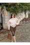 Women's Oversized Premium Melton Bomber Jacket with a Thick Mock Neck - 4