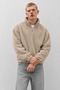 Men's Modern Beige Fleece-Lined Half-Zip - 5