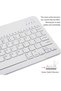 Ultra-Slim Bluetooth Keyboard and Mouse Combo Rechargeable Portable Wireless Keyboard Mouse Set for Apple iPad iPhone iOS 13 and Above Samsung Tablet Phone Smartphone Android Windows (White) - 4