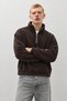 Men's Modern Dark Brown Half-Zip Fleece - 6
