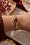 Baklava Design Burgundy Dial Delicate Bead Chain Stainless Steel Women's Wristwatch (Gold Color) - 2