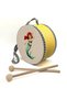 Mermaid-Printed Leather Children's Drum (Ages 1–5) - Yellow