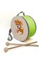 Puppy-Printed Leather Children's Drum (Ages 1–5) - Green