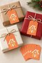 Orange Cookie House-Patterned Perforated New Year's Gift Cards, 50 Count, 4.5 x 7.5 cm - 6