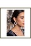 Silver-Colored Zircon Drop-Shaped Hoop Earrings for Women, BX
