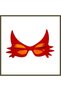 Red Cat-Shaped Shatterproof Glasses with Mustache Design, 19x11 cm BX