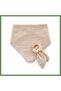 Wooden Teether-Adorned Crinkled Muslin Bib 736 Salmon · Color: Salmon HB006