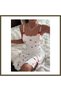 Women's Ecru-Patterned Strapless Dress 5255 BX