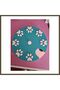 3D-Printed Dog Puzzle Toy with Spinning Disc and Treat Dispenser, Paw-Print Design, Turquoise, Pem BX