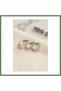 Set of 3 Flower-Patterned Silver-Colored Women's Earrings HB006