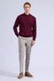 Burgundy Regular Fit Polo Collar Wool Sweater - 2