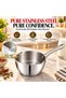 Majestic Stainless Steel Milk & Sauce Pan, (1.2 Ltr) Sandwich Bottom, Cool Handle, Ideal for Heating Milk, Sauces, Soups, and More, Durable Construction, Easy Pour Spout (17cm) - 3