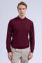 Burgundy Regular Fit Polo Collar Wool Sweater