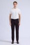Brown Regular-Fit Cotton Pants with Side Pockets