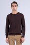 Brown Regular-Fit Crew-Neck Rayon Sweater