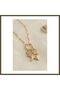 Gold-Colored Clip Chain Star-Shaped Necklace with Zircon Stones for Women BX
