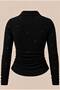 Long-Sleeve Blouse with Embroidered Details, Glittery Embroidery, and Ruched Details - 2