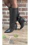 Kitten Women's Suede Pointed Toe Thin Heeled Stylish Boots Faux Leather Without Zipper Large Model