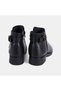 Women's Black DesaComfort Leather Boots with Metal Buckle Detail - 5