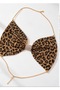 Leopard Print, Sparkling-Stone, Chain Strap Bustier - 3