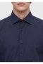 Navy Blue Plain Regular Fit Long Woven Classic 100% Cotton Shirt - 4