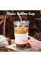 Axooms Glass Coffee Cups with Straw and Sleeve, 2-Pack 450ML Can Shaped Glass Tumblers with Lid, Reusable Leakproof Travel Mugs for Milk, Juice, Iced Coffee - (Set of 2, White, 450ml) - 8