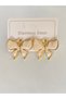 STEEL EARRINGS - BUTTERFLY GOLD - EARRINGS WITH CREAM-COLORED DETAILS - 7