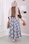 Plaid Flared Skirt, Gray - Indigo - 6