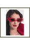 Black-Horned Red-Flamed Party Glasses 21x10 cm BX